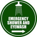 5S Supplies Emergency Shower/Eyewash - R Arrow- Floor Sign 12in Diameter Non Slip Floor Sign FS-EMERSHWR-12